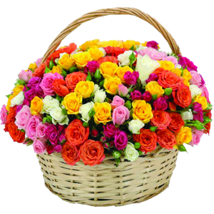 Корзина  мини розами