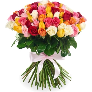 Оранжевые розы 60-70 см