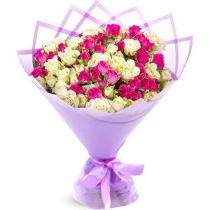 29 Trandafiri alb-roșu