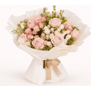 Buchet romantic roz